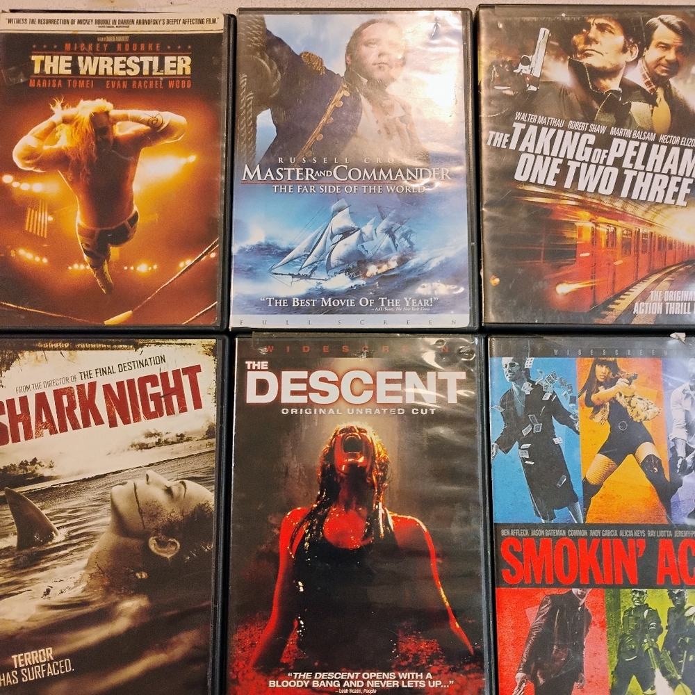 Action and Thriller DVD Collection 6 Movies $1.50 Ea.